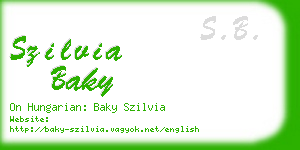 szilvia baky business card